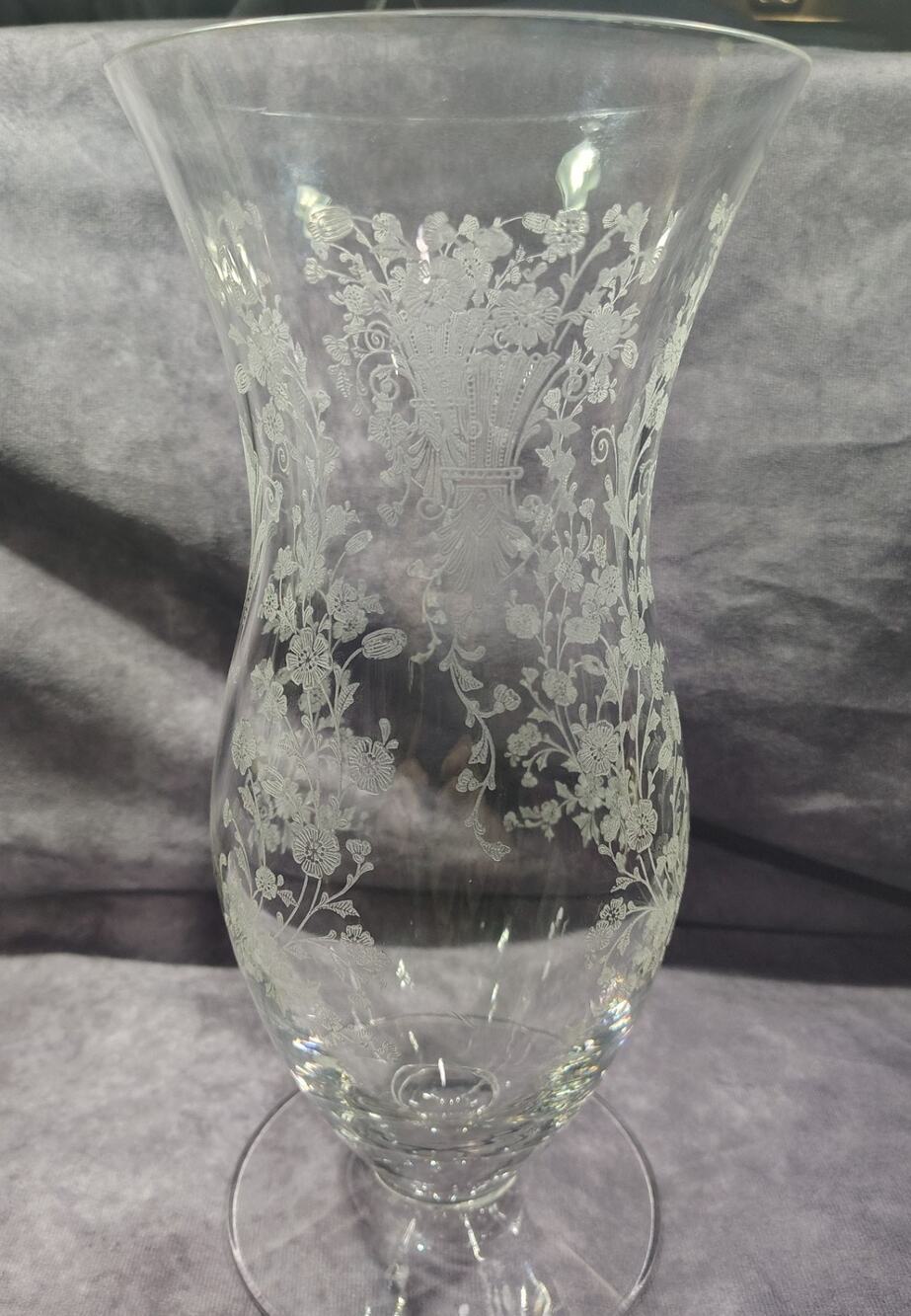 Vintage Duncan Miller First Love Scarce Footed Vase - UV Reactive